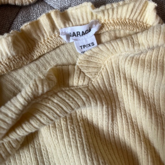 GARAGE ribbed V-neck cami, yellow, size XS - Picture 4 of 4